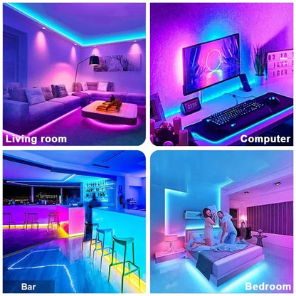 USB RGB LED Strip Lights with App Control (1–30m)