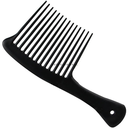 5PCS Black Large Wide Tooth Comb with Hook Handle Hair Loss Reduction Detangling Styling Brush for Salon Dyeing Haircare Tools