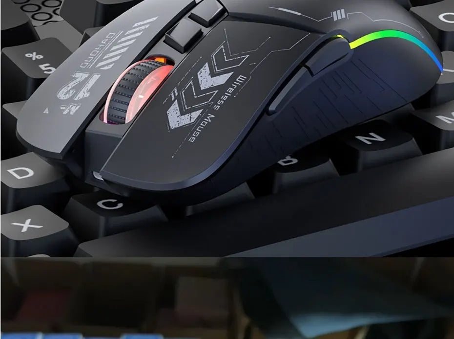 Mechanical Gear Wireless Bluetooth Dual-mode Silent E-sports Gaming Mouse with Type-C Charging