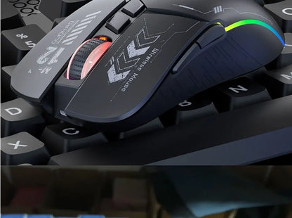 Mechanical Gear Wireless Bluetooth Dual-mode Silent E-sports Gaming Mouse with Type-C Charging