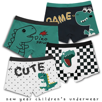 4-Piece Set Pikachu Boys' Underwear Pure Cotton Children'S Flat Corner Pants Summer Thin Spring Cartoon Cute Shorts