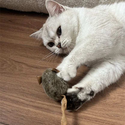 Interactive Mouse Plush Cat Chew Toy Squeaky Imitation Mice Bite Resistant Kitten Toy Interactive Plush Cat Toy Supplies