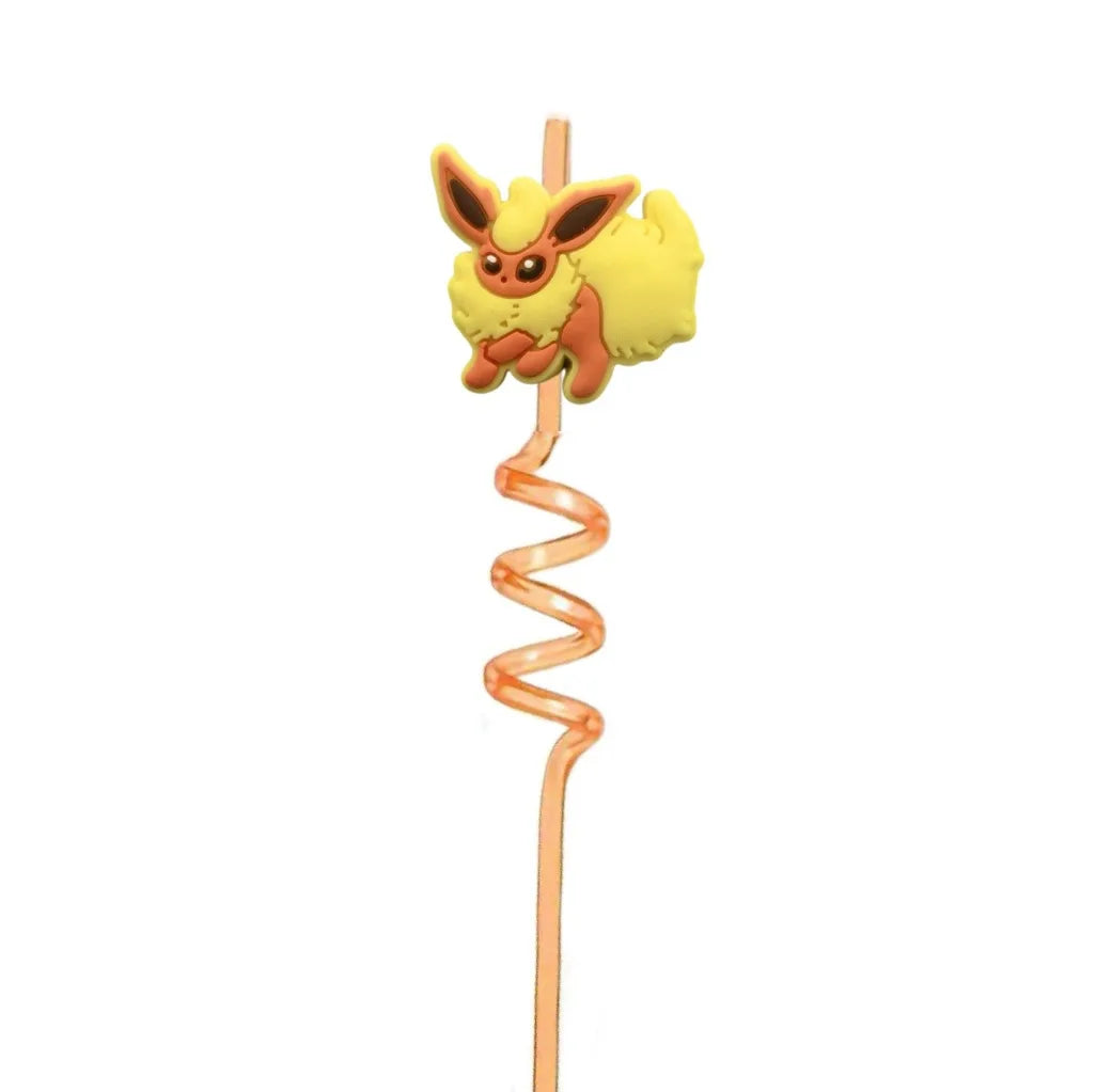FUNISM Pikachu series cartoon creative spiral straws decorate party reusable colorful straws