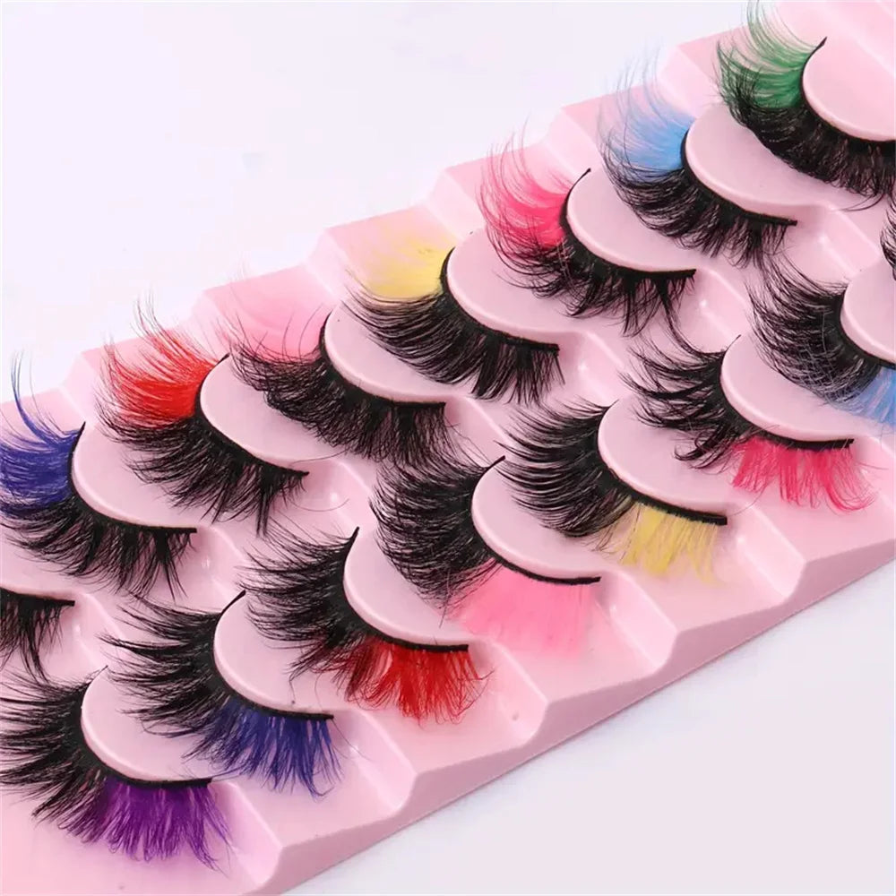 8 pairs of Colorful High-Quality Faux Eyelashes,Individual Lashes Creating a Different Personality for You lash extensions