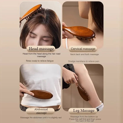 Loc Brush for Dreads Wooden Massage Comb Scraping Massage Tools Wide Tooth Comb Suitable for Scalp Care and Hair Styling