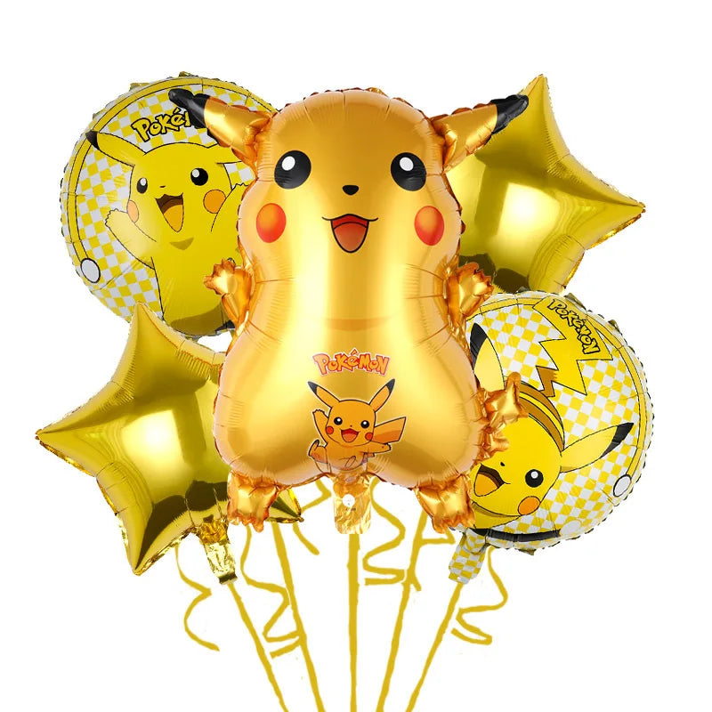 Pokemon Set Series Balloon Set Pikachu Charmander Children's Birthday Toy Decoration Aluminum Film Balloon Party Supplies