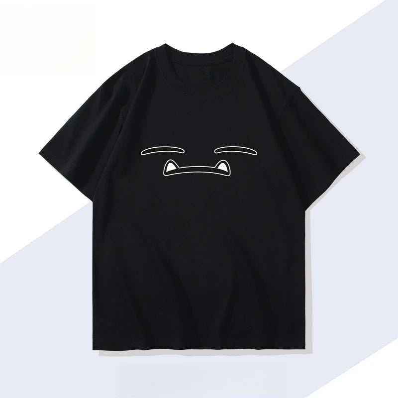 Men's New  Pokémon Handheld Game Snorlax T-shirt Summer New Men's and Women's Japanese  Trend Loose Casual Short-sleeved Top