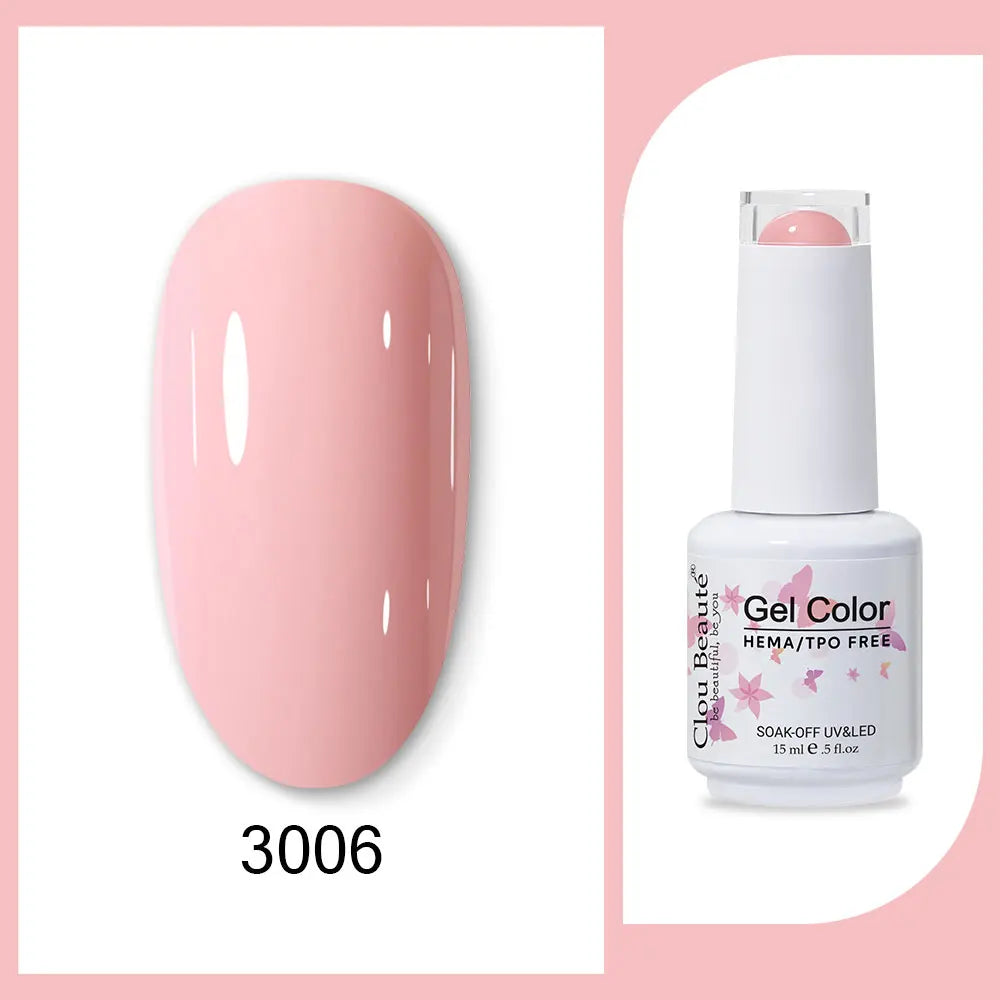 Clou Beaute 15ml Red Black White Green Neon Gel Nail Polish Base Top Coat Velvet Top 400 Colors Semi Permanent Gel Nail Varnish