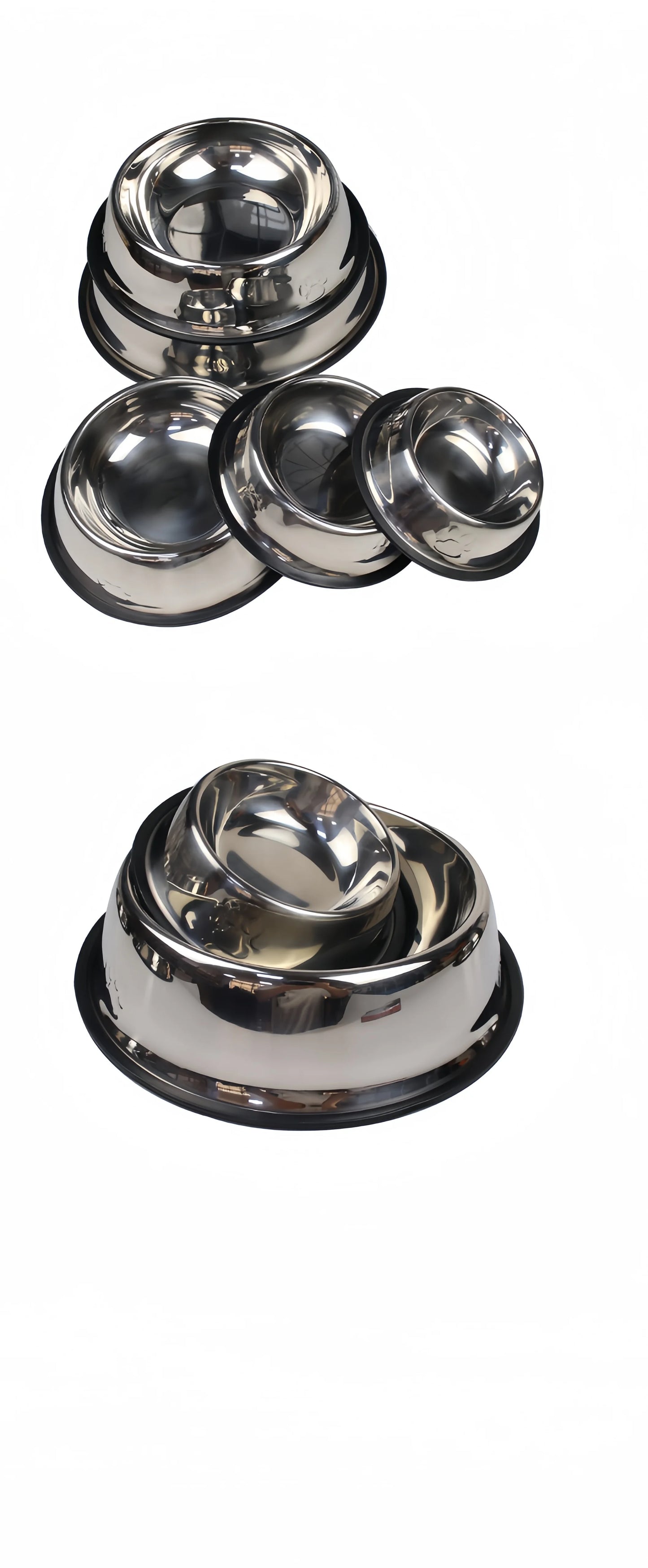 Pet Dog Cat Stainless Steel Bowl Pet Feeding Bowl Cat and Dog Drinking Bowl Metal Feeder Bowl Durable Easy To Clean Pet Supplies