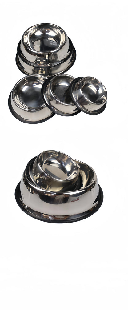 Pet Dog Cat Stainless Steel Bowl Pet Feeding Bowl Cat and Dog Drinking Bowl Metal Feeder Bowl Durable Easy To Clean Pet Supplies