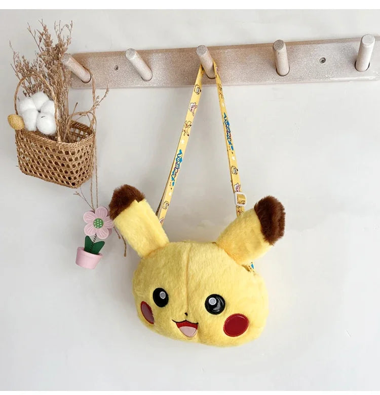 Pokemon Cute Plush Crossbody Bag Anime Figure Messenger Bag Large Capacity Storage Bag Cartoon Cosplay Birthday Party Gift