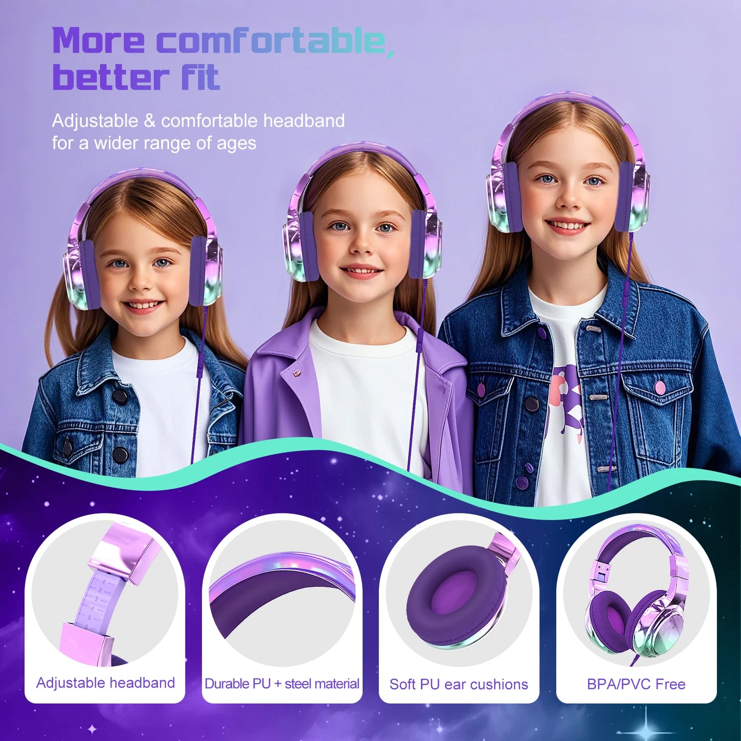 Kids Wired Headphones For School