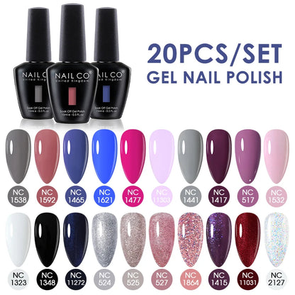NAILCO 15ml 30/20/10pcs/Set UV Gel Nail Polish Semi Permanent Esmalte Vernis LED Gel Varnish Soak Off Nail Art All For Manicure