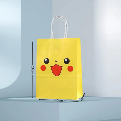 Pokemon Gift Bags Pikachu Hand-held Paper Packing Treat Bag Anime Kraft Paper Bag Gift Packaging Party Festive Supplies Kids Toy