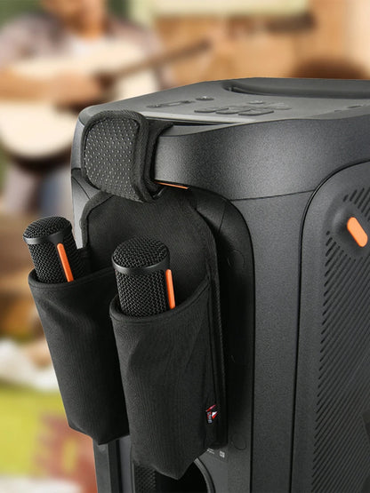Mic Hanger Storage Holder Mic Organizer Bag Microphone Carrying Case for JBL PartyBox 110/120 Wireless Microphone