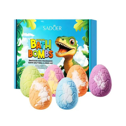 6PCS Bath Bombs for Kids Toddler with Dinosaur Eggs Inside, Fizzy Spa Balls Gift Set, Handmade Bubble Fun Relaxing Holiday Gift