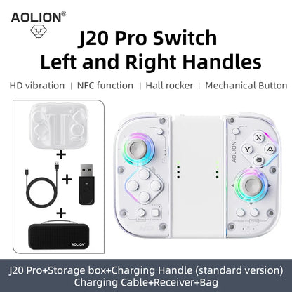 Aolion J20 Knight Wireless Gamepad with Left And Right Switch Hall Joystick Motion Sensing Custom For NS Joycon Game Accessories