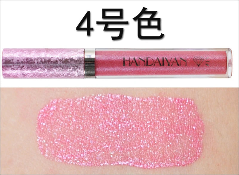 6 Colors Waterproof Nude Pink Glitter Lipstick Makeup Long Lasting Velve Red Sexy Shimmer Lipsticks Cosmetics Beauty
