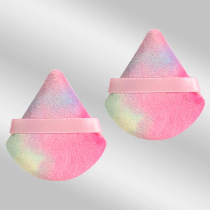 2 件 Triangle Powder Puff Face Makeup Sponge Soft Velvet Cosmetic Puff Blender Beauty Foundation Sponge Make up Accessories