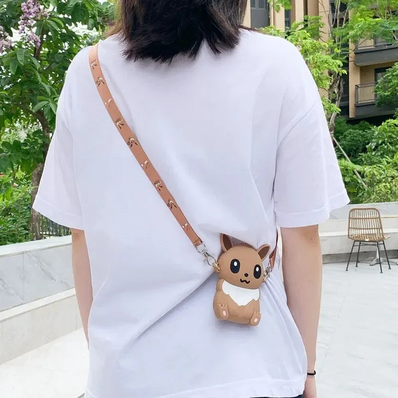 Pokemon Anime Pikachu Lovely Fashion Bag Princess Small Storage Silicone Purse Messenger Cartoon Figures Model Toys Kids Gift