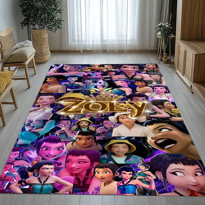 K-Pop Demon Hunters Golden Saja Boys Living Room Non-Slip Area Rug Soft Carpet for Bedroom Playroom Sofa,Home Decor Doormat