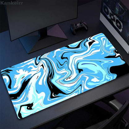 Computer Mouse Pad Strata Liquid Gaming Accessory Mousepad Black White Large Desk Mat Gamer Rubber XXL 50x100 Mause Carpet Run