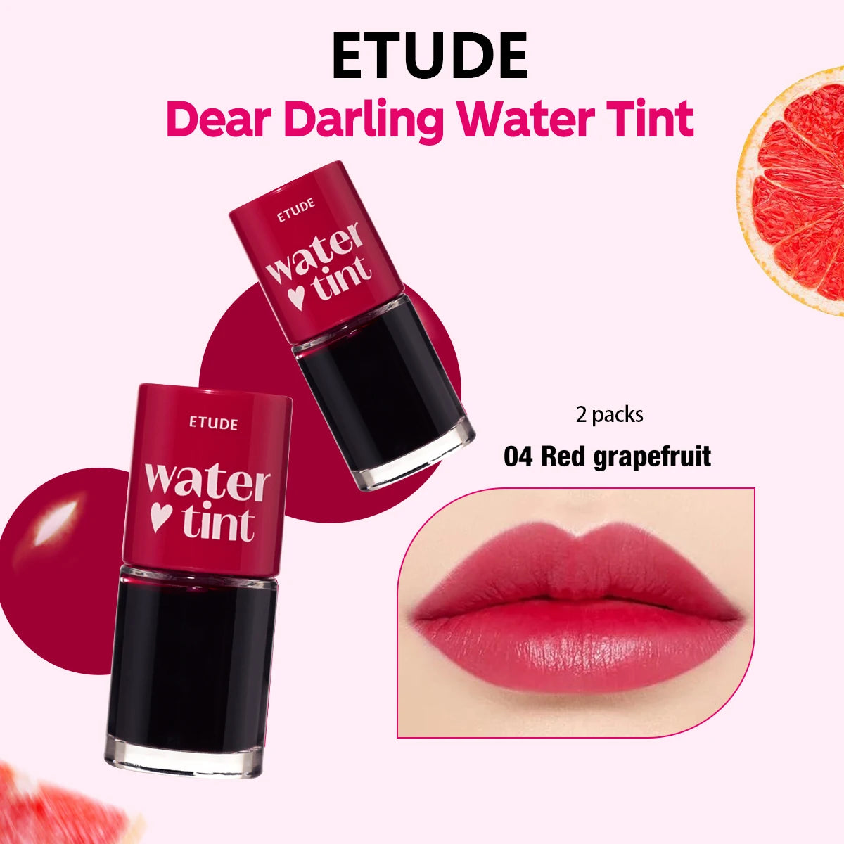 ETUDE Dear Darling Water Tint,Non-Sticky & Breathable,Watercolor-Like Sheer Finish,Korean Cosmetic,K-Beauty,Korean Makeup