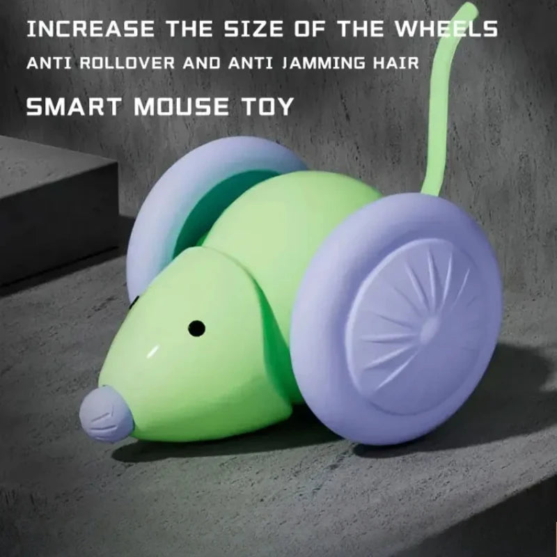 Interactive Cat Toys Colorful LED Electric Mouse Automatic Teaser Kitten Toy Intelligent Obstacle Avoidance Pet Toy USB Charging