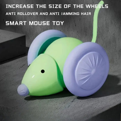 Interactive Cat Toys Colorful LED Electric Mouse Automatic Teaser Kitten Toy Intelligent Obstacle Avoidance Pet Toy USB Charging