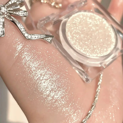 Monochrome White Shiny Highlighter Palette Gorgeous Glitter High Gloss Long Lasting Pearlescent Shimmer Brighten Bronzers Makeup