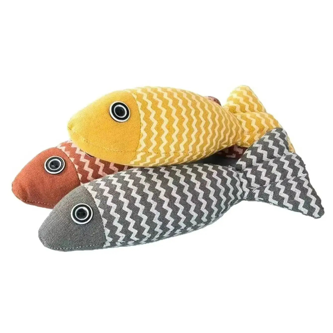 Burlap Cat Toy Cat Mint Fish Pet Chew Toy Cat Fun Interactive Soft Lifelike Fish Kitten Self-Happiness Training Toy Cat Supplies