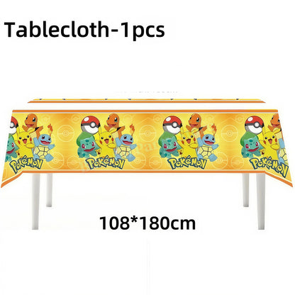 Pokemons Birthday Party Decoration Lightning Pikachu Balloon Tableware Kit Cup Plate Gift Bag Kid Favor Gift Baby Shower Supplie