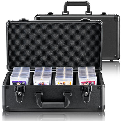 SucceBuy Graded Card Storage Box 4 Slots or 5Slots with Key Lock or Coded Lock Foam Dividers for 96/108/120/162 PSA Graded Cards