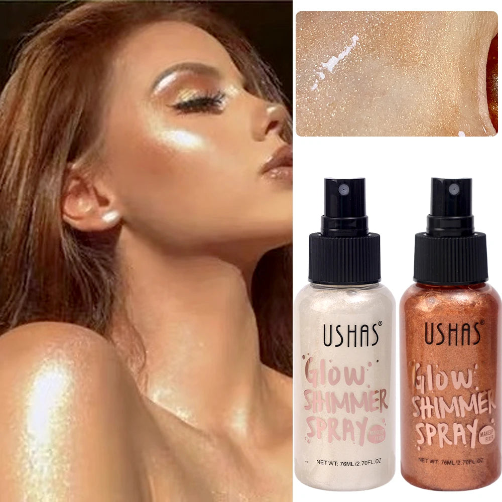 Liquid Face & Body Shimmer Highlighter | 76ml Glow Illuminator & Long-Lasting Oil-Control