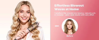 Thermal Brush 1.5 inch Dual PTC Heated Curling Styler 6 Temps with Negative Ions & Ceramic for Volumizing Straightener Curling