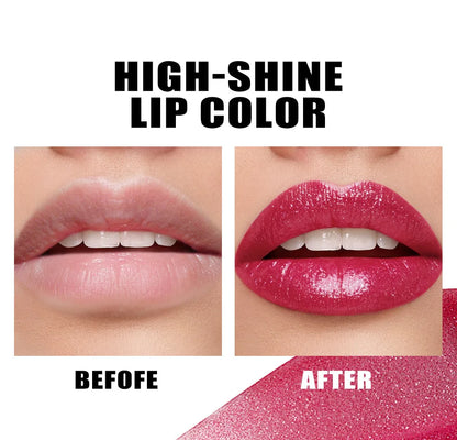 LANGMANNI 10 colors slant mouth pearlescent swivel slant mouth design lipstick single pack lipstick lasting color lip gloss