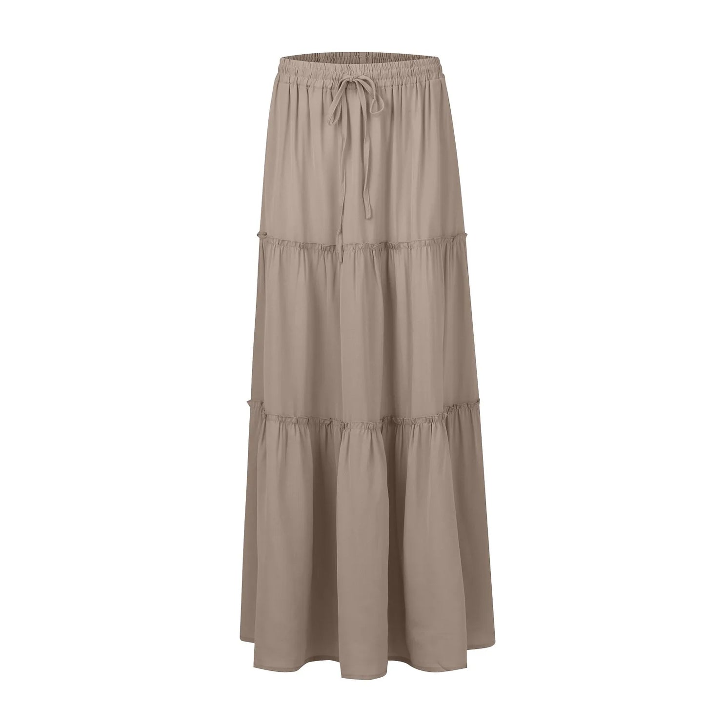 Women’s Boho Maxi Skirt: High-Waisted A-Line Tiered Long Skirt
