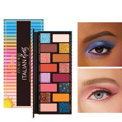 Essential Korean Style Eye Makeup 16 Color Eyeshadow Palette Matte Finish Waterproof Sweatproof Long Lasting and Smudge Proof