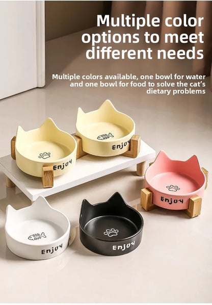 Cat Bowl Black Ceramic Dog Bowl Black Bowl Cat Food Bowl Dog Bowl Dog Drinking WaterCatFood Bowl Pet Water Bowl Anti-overturning