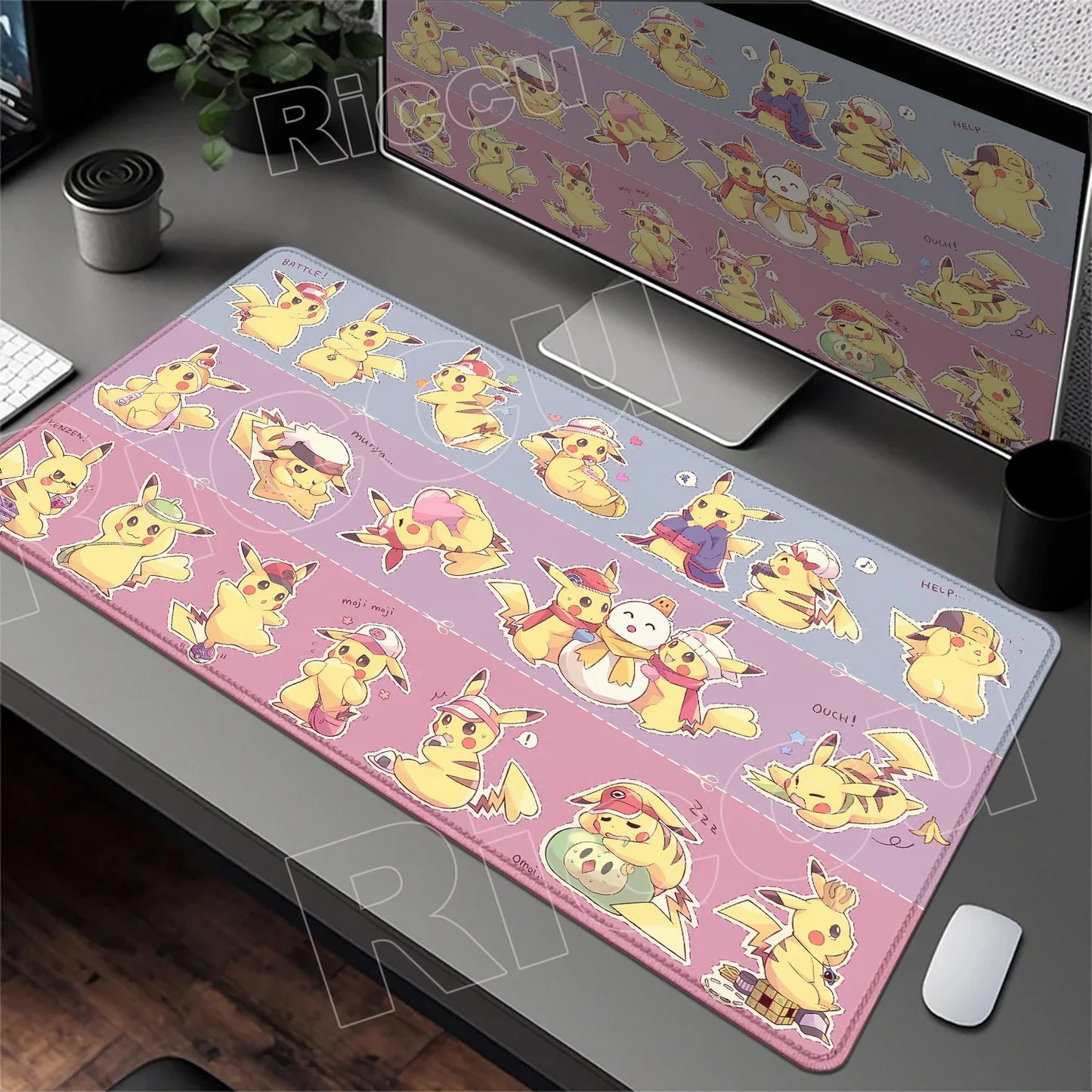HD 900x400 Rubber Large PC Mousepad Gaming Mouse Pad Accessories Pikachu Slowpoke XXL Desk Keyboard Mat Computer Laptop Mausepad