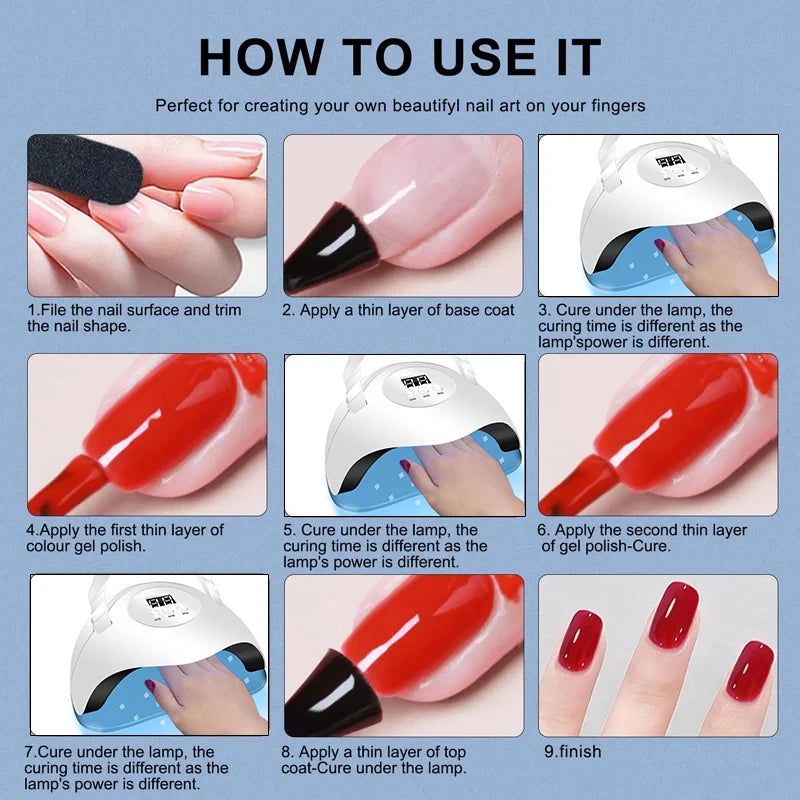 Poly Extension Nail Gel Set Professional Gel Nail Polish Kit 18 Colors Gel With Manicure tools  Intelligent sensing Nail stove