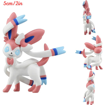 Original TAKARA TOMY Pokemon Figure Toys Mimikyu Maushold Lapras Charizard Umbreon Sylveon Vaporeon Model Dolls Birthday Gifts