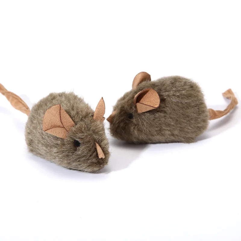 Interactive Mouse Plush Cat Chew Toy Squeaky Imitation Mice Bite Resistant Kitten Toy Interactive Plush Cat Toy Supplies