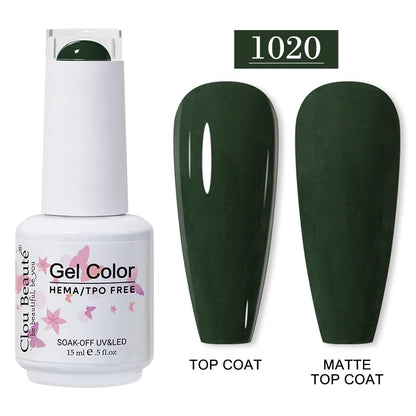 Clou Beaute 15ml Red Color Gel Polish Vernis Semi Permanent UV Varnish Gel Nail Polish Hema TPO Free Nails Art Manicure TOP BASE