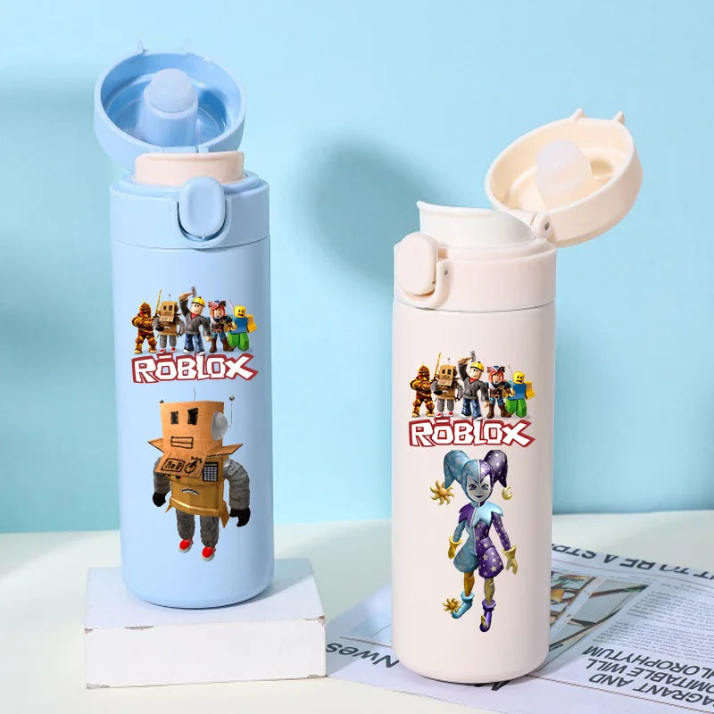 Roblox Anime Water Bottle DynaBlocks 304 Stainless Steel Thermos Cup 420ML Gourde Game Straight Drinking Cup Holiday Gifts