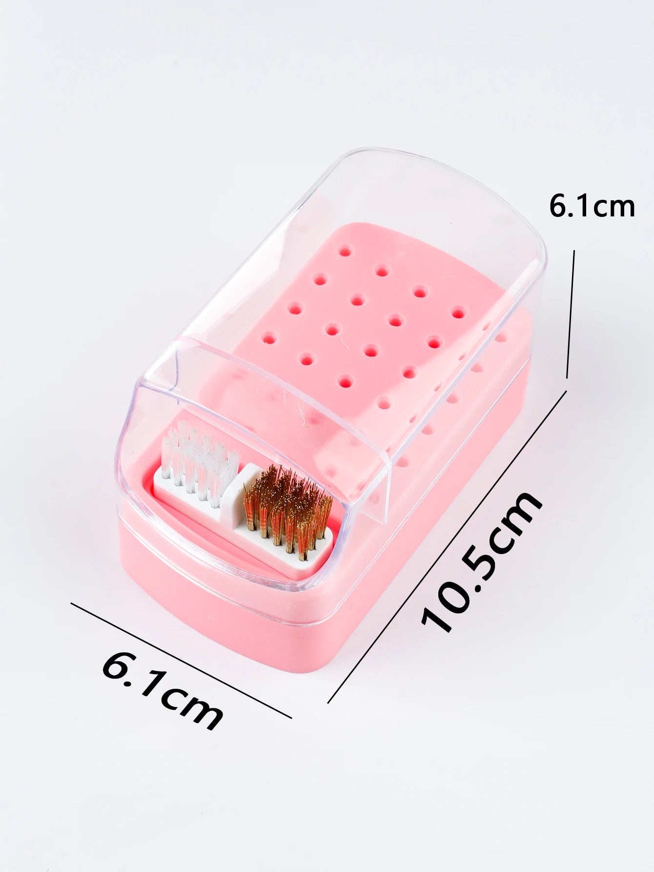 30 holes sanding head storage box with cleaning brush empty box anti-dust split tungsten steel ceramic nail tools