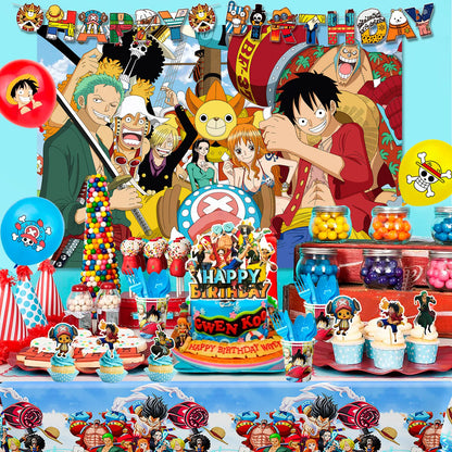 One Piece Birthday Party Supplies Set – 112pcs 🎉🏴‍☠️