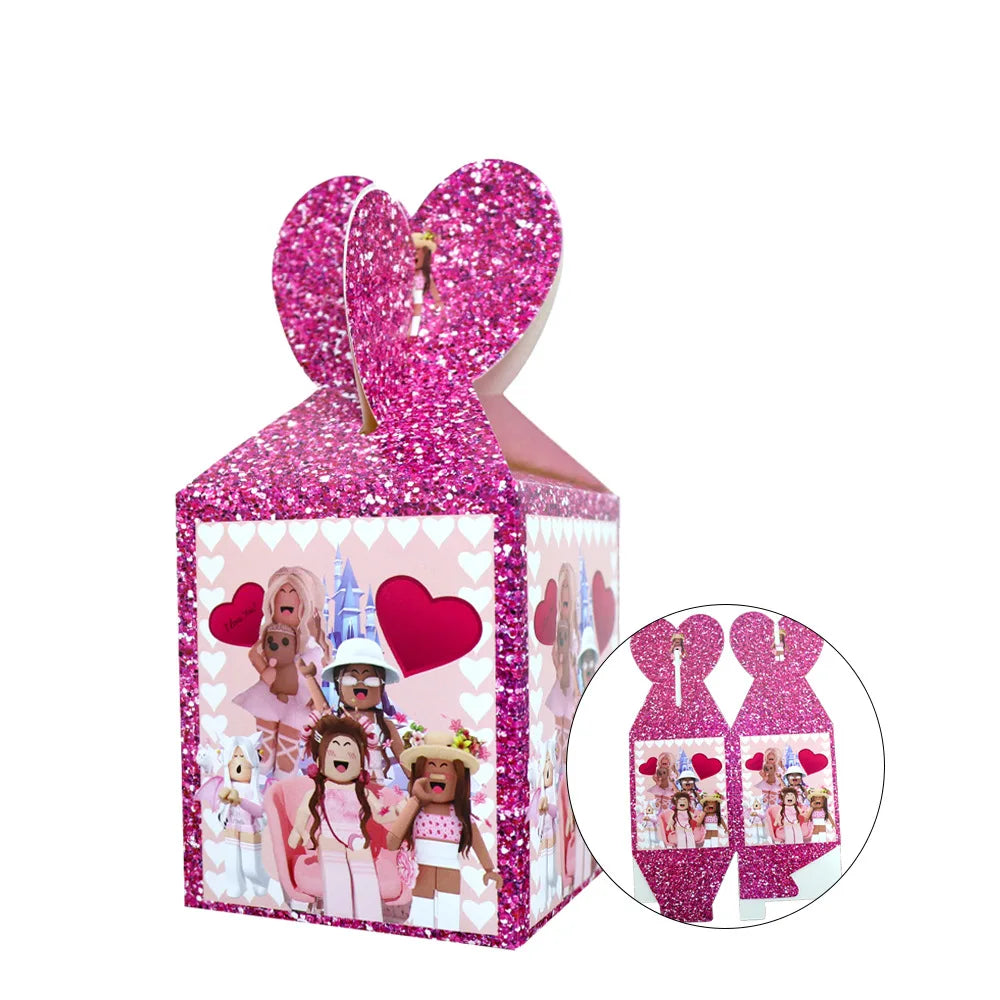 Roblox Birthday Party Decoration Balloons Disposable Tableware for Kids Party Supplies Baby Shower Sticker Bracelet Toy Gifts