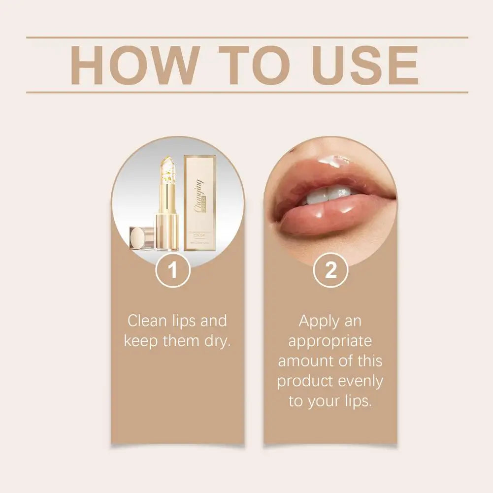 Gold Foil Temperature Color Changing Lipstick: Hydrating Lip Repair & Glossy Shine