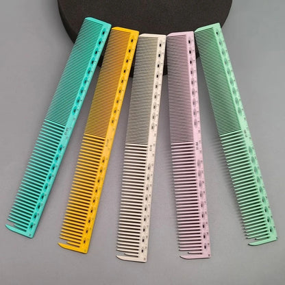 Hair Cutting Comb With Scale Cyan Yellow Ruler Haircut Combs Barber Shop Hairdressing Hairbrush Salon Styling Tools Y0521